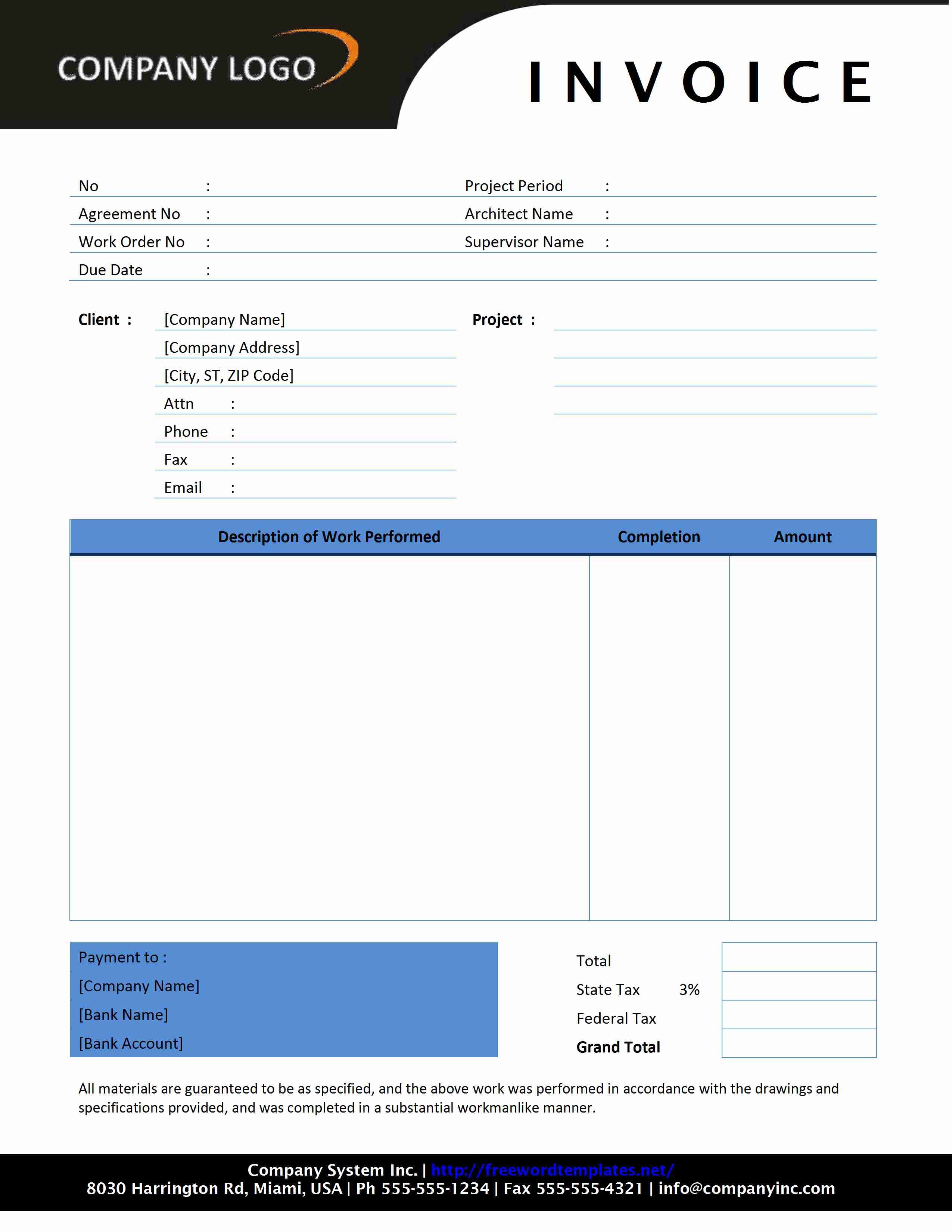 free invoice template doc download