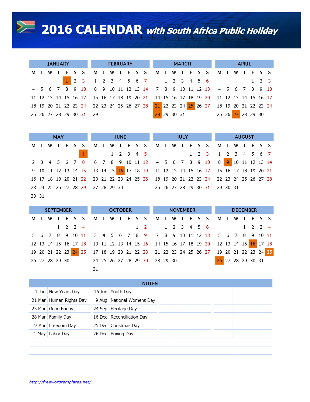 2024 Calendar With Holidays Printable South Africa Calendar Aliza Clarice