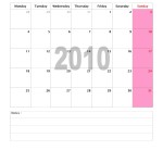 2010 Monthly Calendar
