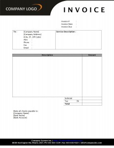 Service Invoice with SD1 Style Letterhead