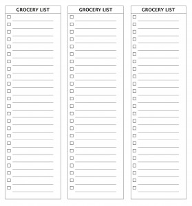 Simple Grocery List Template for Word