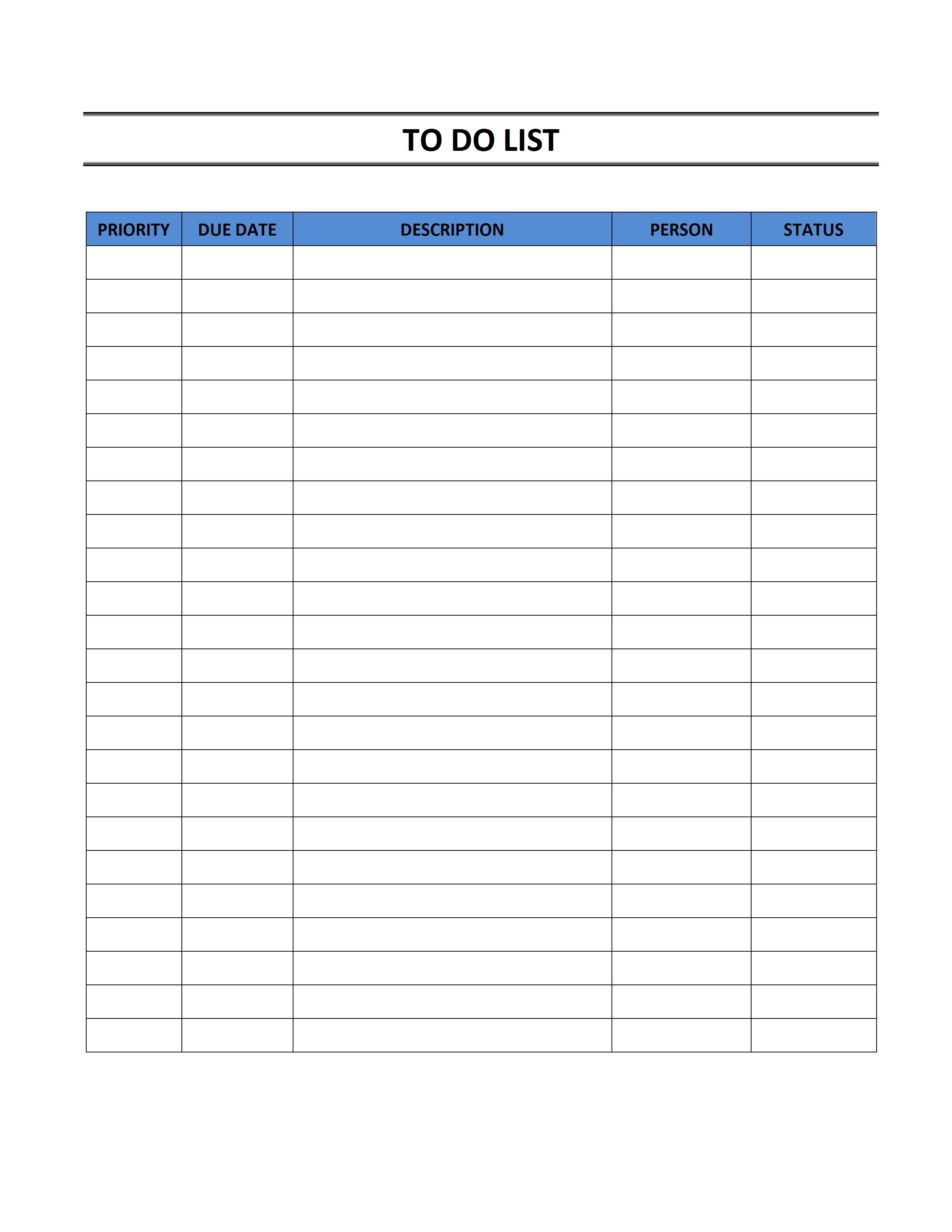 To Do List Template For Word DocTemplates