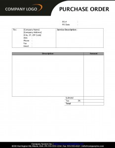 Purchase Order Service Template for Word