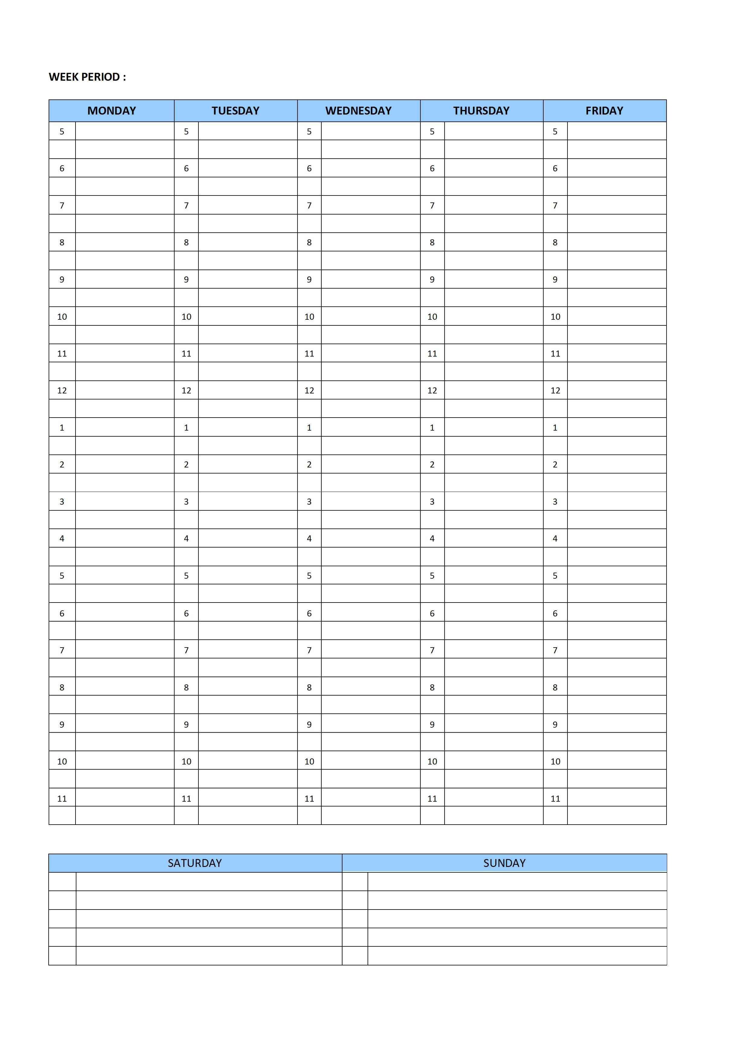 Weekly Planner Template for Word