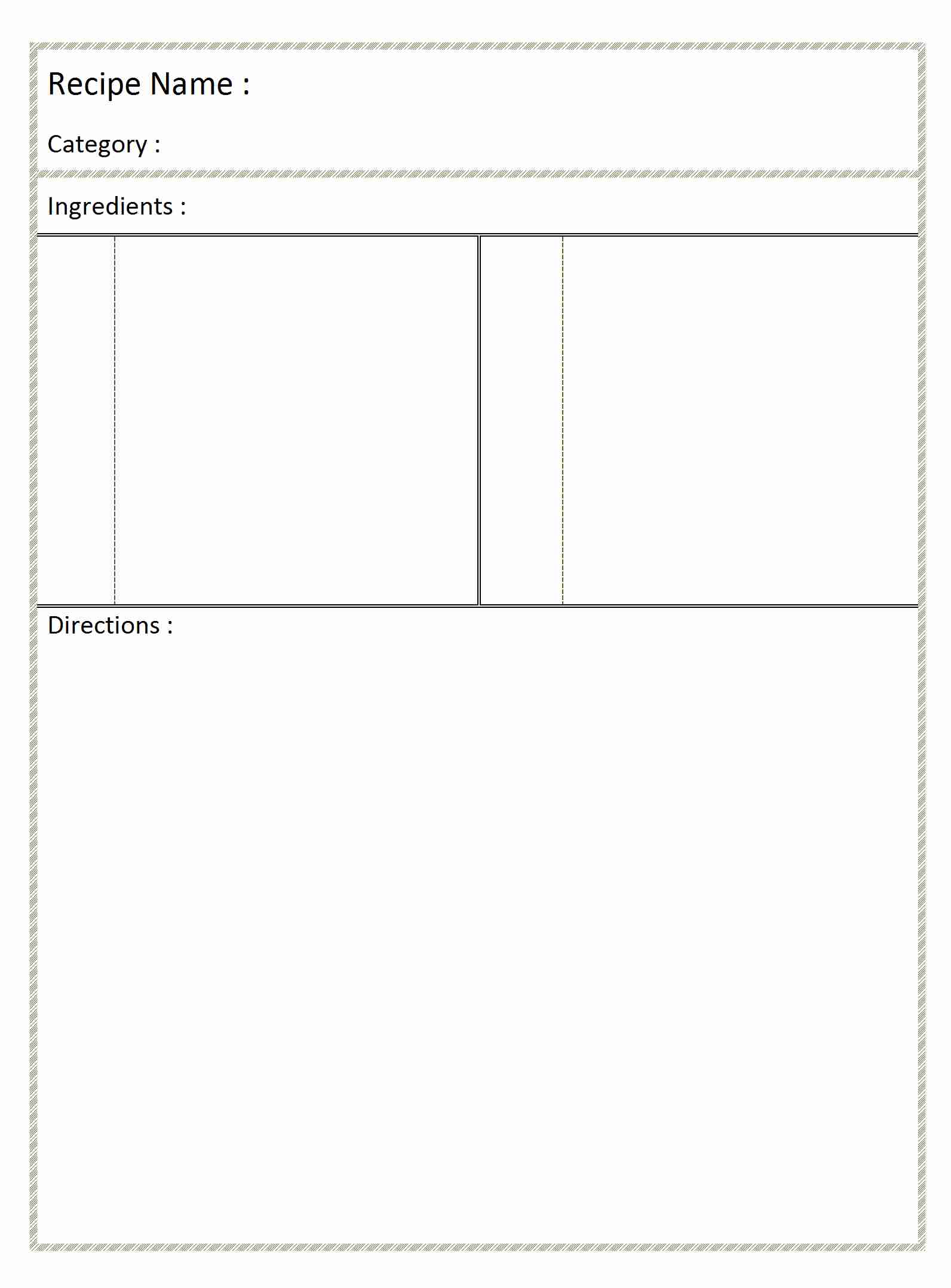 printable recipe card template for word