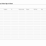 Company Visitor Sign In Sheet