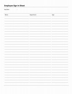 Employee Sign In Sheet Template for Word