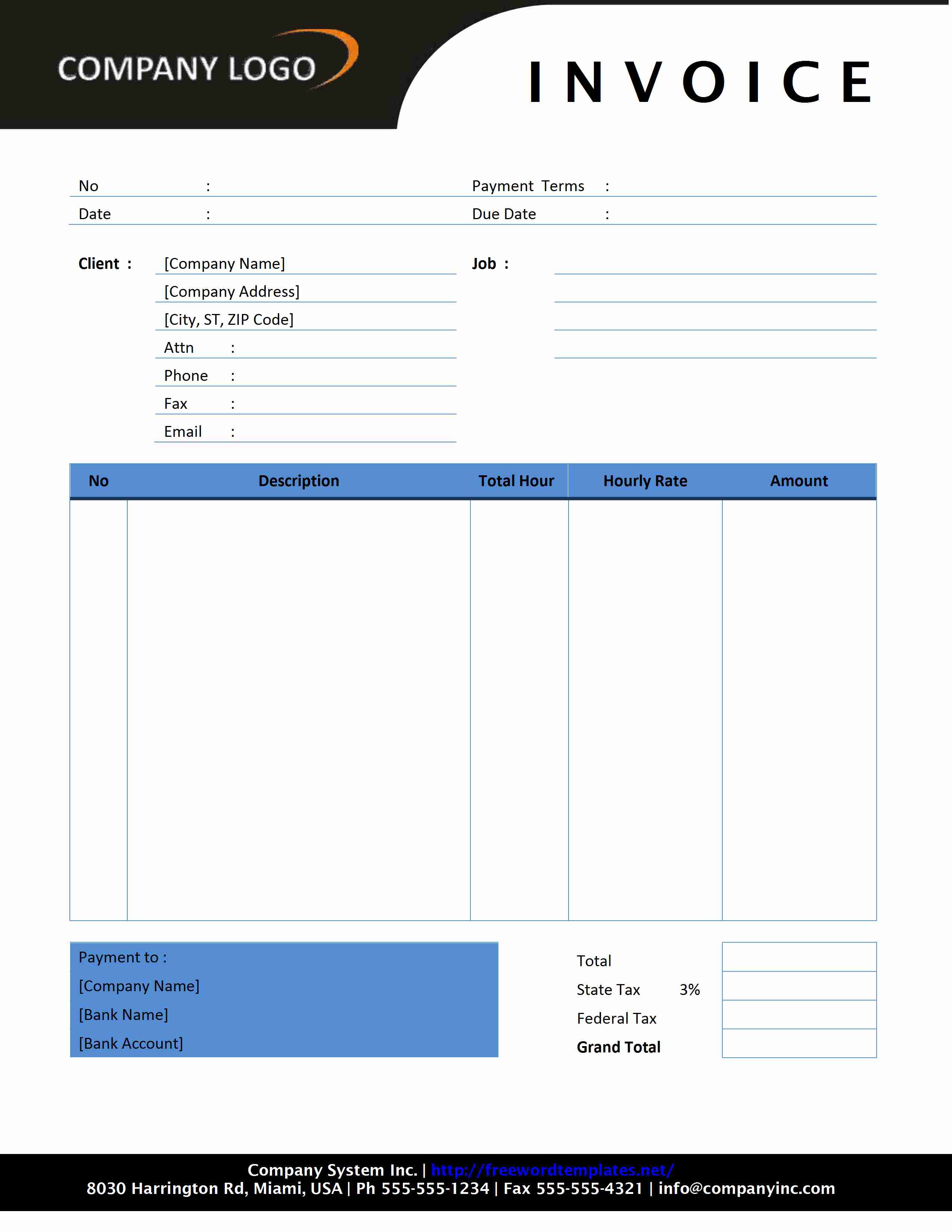 Freelance Invoice Template for Word