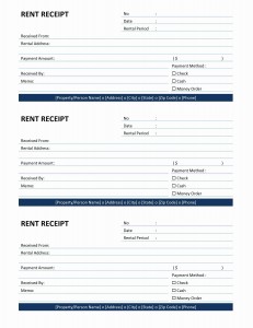 Rent Receipt Template for Word