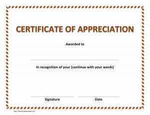 Certificate of Appreciation Template for Word
