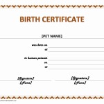 Pet Birth Certificate