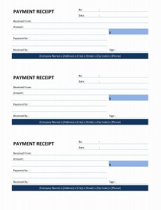 Payment Receipt Template for Word