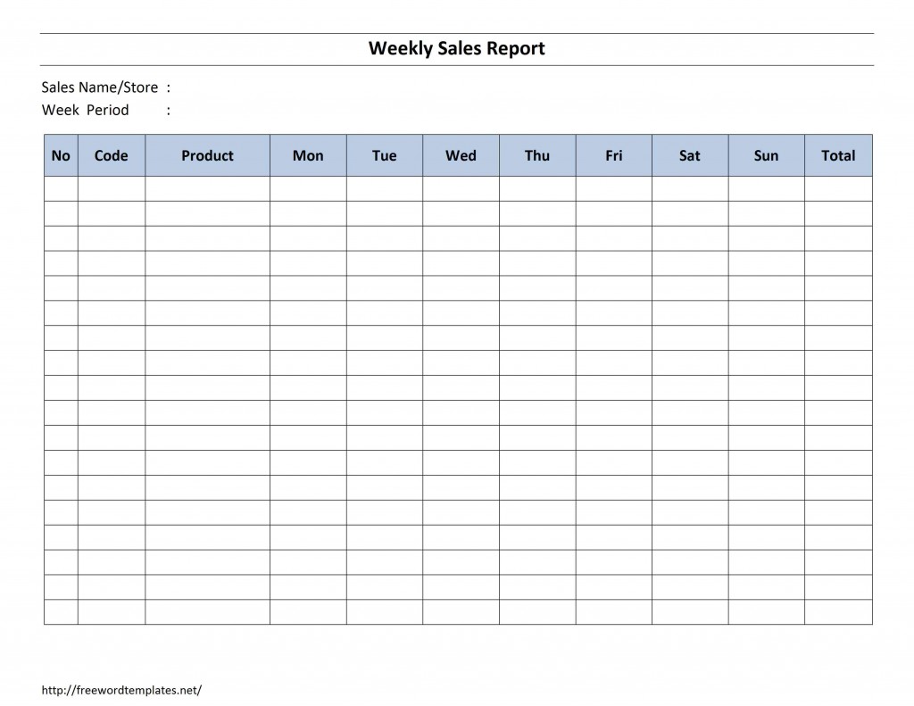 Weekly Sales Report Word Template