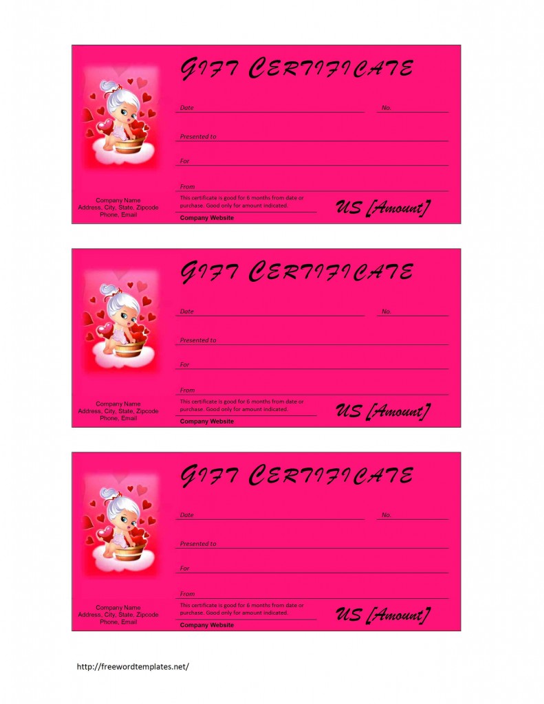 Valentine Gift Certificate for Word