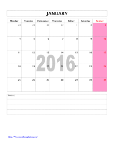 2016 Monthly Calendar - Word