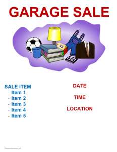 Garage Sale Template for Word