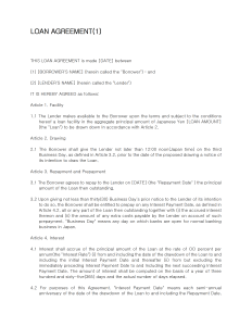 Loan Agreement Template for Word