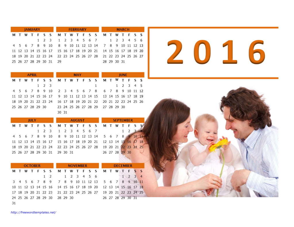 2016 Photo Calendar Model 2