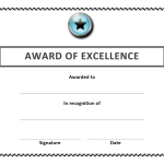 Award of Excellence Certificate