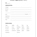 Model Application Form