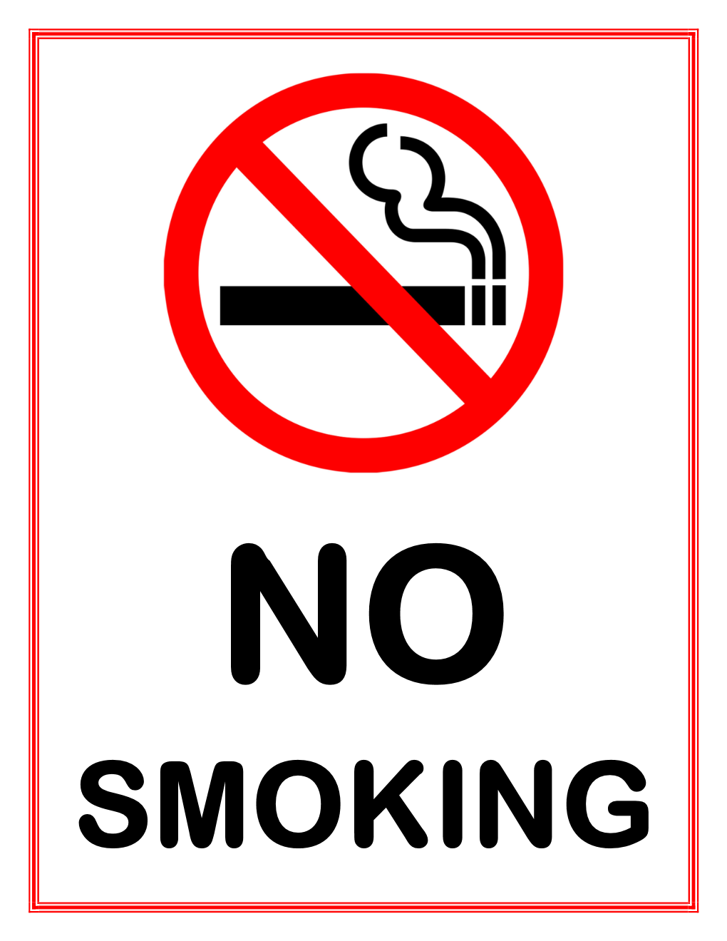 No Smoking Sign Printable Pdf - Printable Blank World