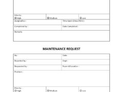 Hotel Maintenance Request Form Template