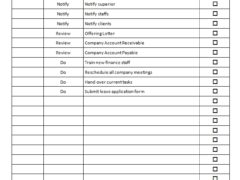 Office Vacation Checklist Template for Word