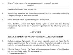 Property Management Contract Template for Word