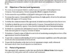 Service Level Agreement Template for Word