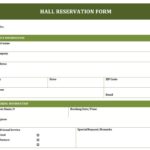 Banquet Hall Reservation Form