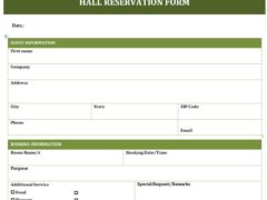 Banquet Hall Reservation Template Word