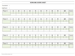 Bowling Score Sheet Template Word